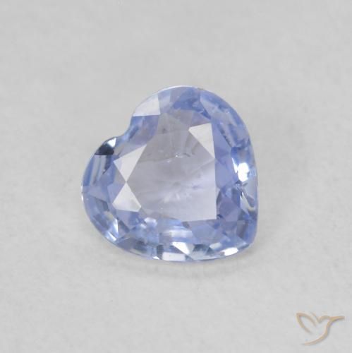 Zafiro Azul claro natural de 0.48 ct, Corazón, VS