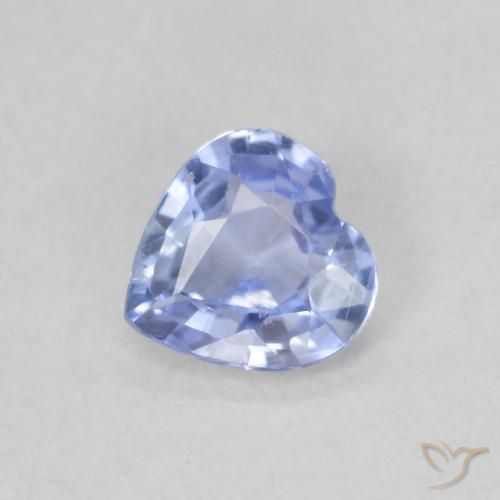 0.44ct Natural Azul pastel Zafiro, Corazón, VS