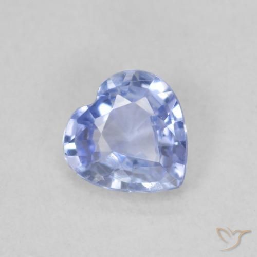 Zafiro Azul pastel natural de 0.44 ct, Corazón, VS
