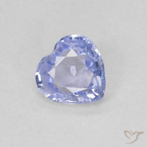Zafiro Azul pastel natural de 0.42 ct, Corazón, VS