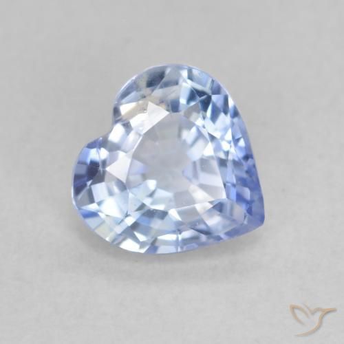 Zafiro Azul pastel natural de 0.72 ct, Corazón, VS