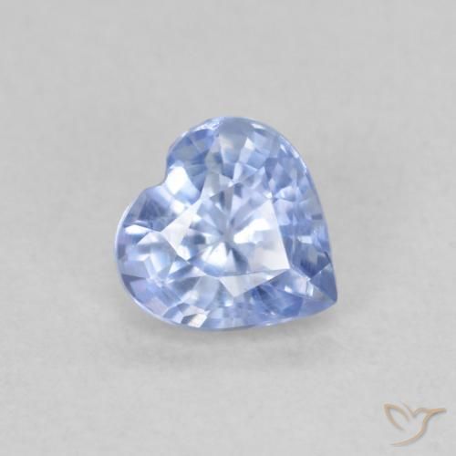 0.54ct Natural Azul púrpura claro Zafiro, Corazón, VS