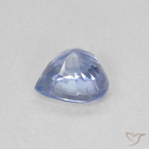 Zafiro Azul púrpura claro natural de 0.54 ct, Corazón, VS
