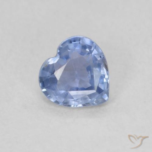 Zafiro Azul pastel natural de 0.45 ct, Corazón, VS