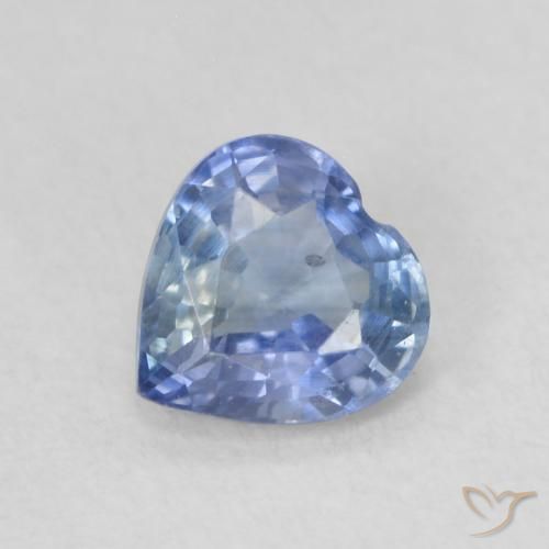 0.58ct Natural Azul claro Zafiro, Corazón, VS