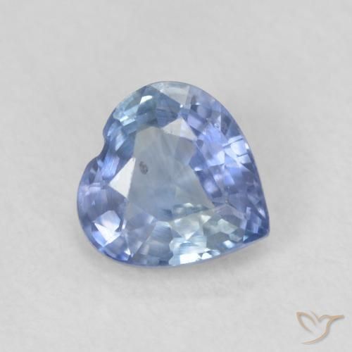 Zafiro Azul claro natural de 0.58 ct, Corazón, VS