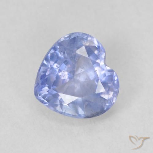 0.62ct Natural Azul púrpura claro Zafiro, Corazón, VS