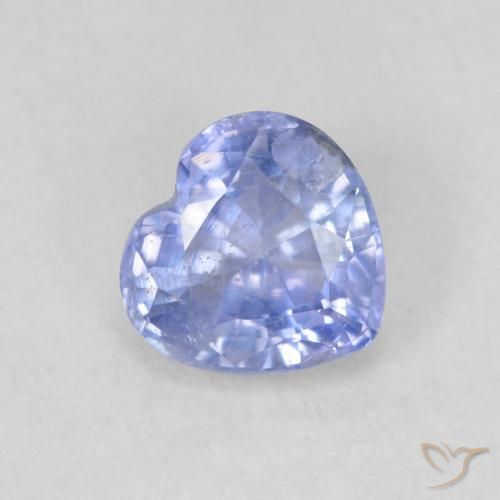 Zafiro Azul púrpura claro natural de 0.62 ct, Corazón, VS