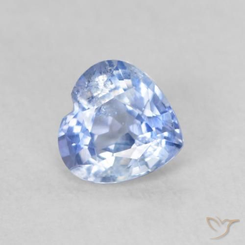 Zafiro Azul pastel natural de 0.52 ct, Corazón, VS