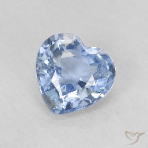 0.59ct Natural Azul celeste claro Zafiro, Corazón, VS, Photo A
