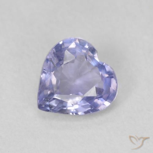 0.52ct Natural Azul claro Zafiro, Corazón, VS