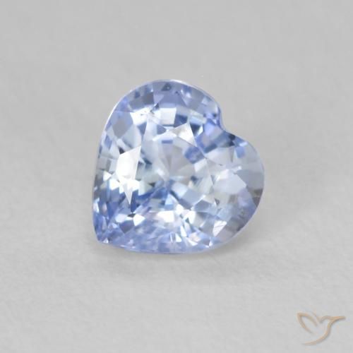 Zafiro Azul pastel natural de 0.61 ct, Corazón, VS