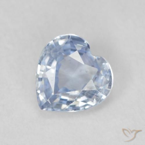 0.55ct Natural Azul muy claro Zafiro, Corazón, VS