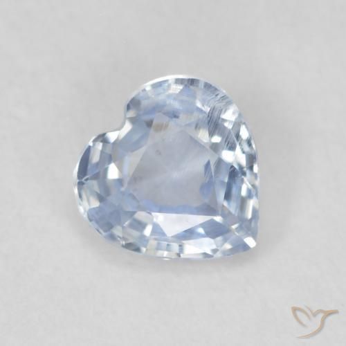 Zafiro Azul muy claro natural de 0.55 ct, Corazón, VS