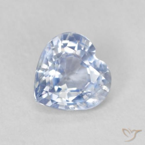 0.63ct Natural Blanco azulado Zafiro, Corazón, VS