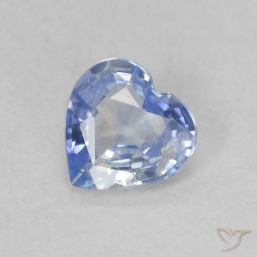 0.44ct Natural Azul pastel Zafiro, Corazón, VS
