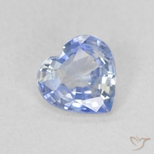 Zafiro Azul pastel natural de 0.44 ct, Corazón, VS
