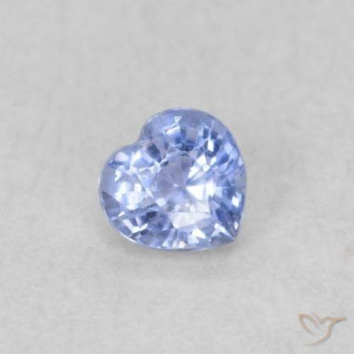 Zafiro Azul pastel natural de 0.21 ct, Corazón, VVS-VS