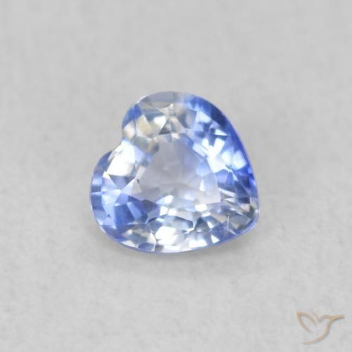 Zafiro Azul pastel natural de 0.29 ct, Corazón, VVS-VS