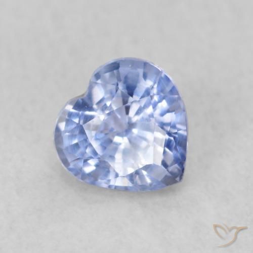 Zafiro Azul claro natural de 0.46 ct, Corazón, VVS-VS
