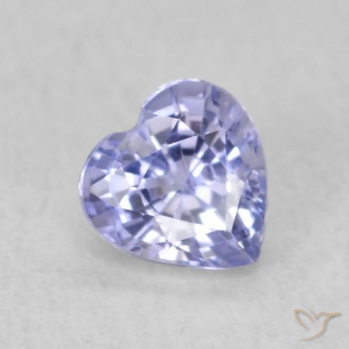 Zafiro Azul claro natural de 0.51 ct, Corazón, VVS-VS