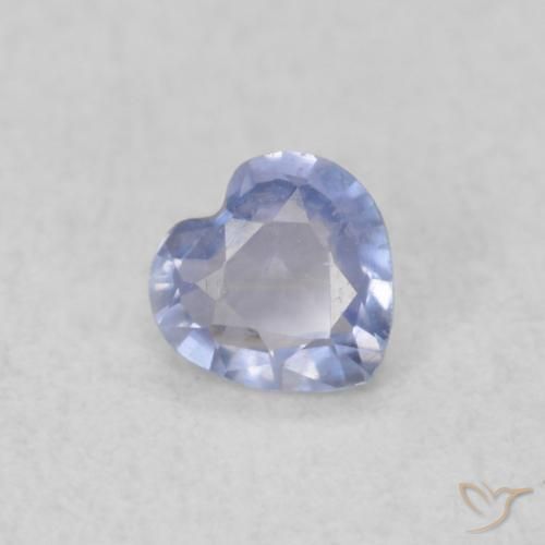 0.20ct Natural Azul claro Zafiro, Corazón, VVS-VS
