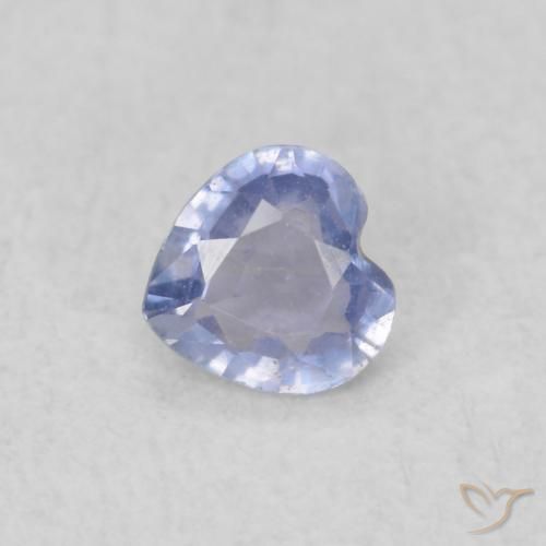 Zafiro Azul claro natural de 0.20 ct, Corazón, VVS-VS