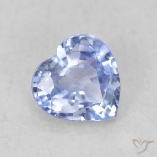 Zafiro Azul pastel natural de 0.46 ct, Corazón, VVS-VS