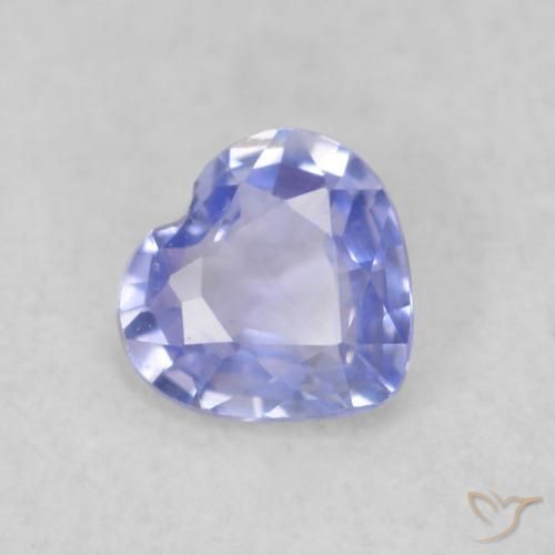Zafiro Azul claro natural de 0.33 ct, Corazón, VVS-VS