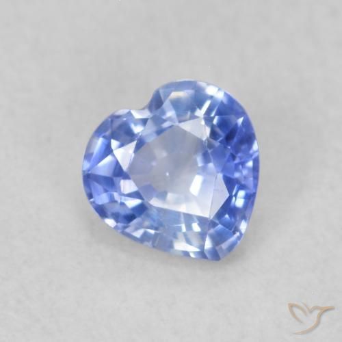 Zafiro Azul pastel natural de 0.37 ct, Corazón, VVS-VS