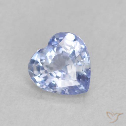 Zafiro Azul pastel natural de 0.33 ct, Corazón, VVS-VS