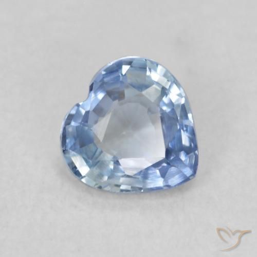 Zafiro Azul púrpura claro natural de 0.42 ct, Corazón, VVS-VS