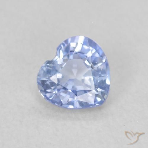 Zafiro Azul claro natural de 0.34 ct, Corazón, VVS-VS