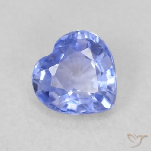 0.46ct Natural Azul pastel Zafiro, Corazón, VVS-VS