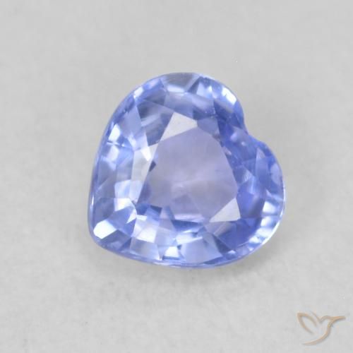 Zafiro Azul pastel natural de 0.46 ct, Corazón, VVS-VS