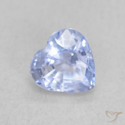 Zafiro Azul claro natural de 0.41 ct, Corazón, VVS-VS