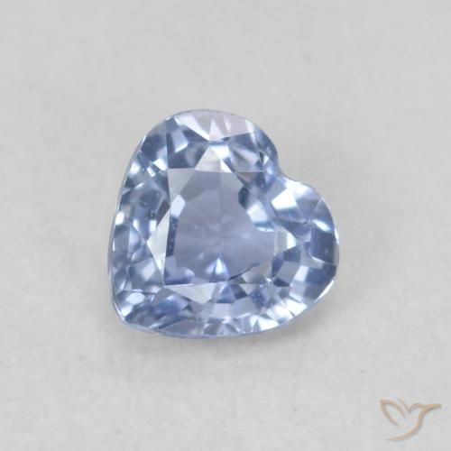 0.36ct Natural Celeste Zafiro, Corazón, VVS-VS