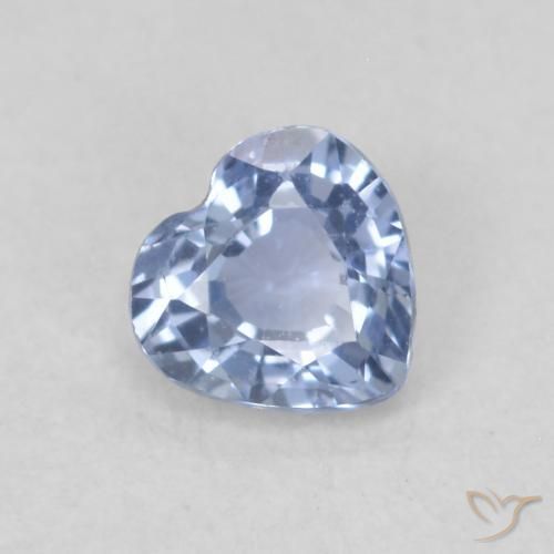 Zafiro Celeste natural de 0.36 ct, Corazón, VVS-VS