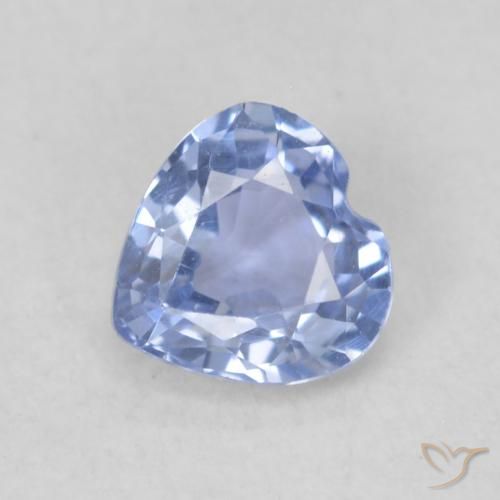 0.43ct Natural Azul violeta claro Zafiro, Corazón, VVS-VS