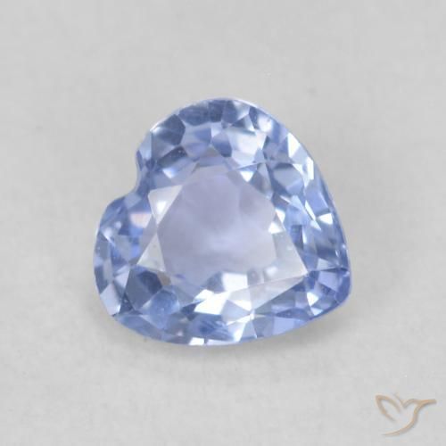 Zafiro Azul violeta claro natural de 0.43 ct, Corazón, VVS-VS