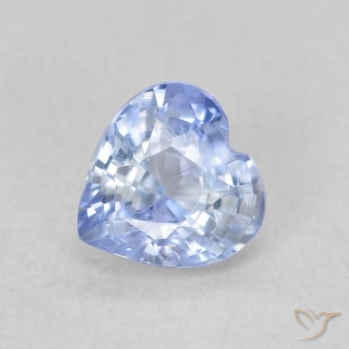 0.43ct Natural Azul pastel Zafiro, Corazón, VVS-VS