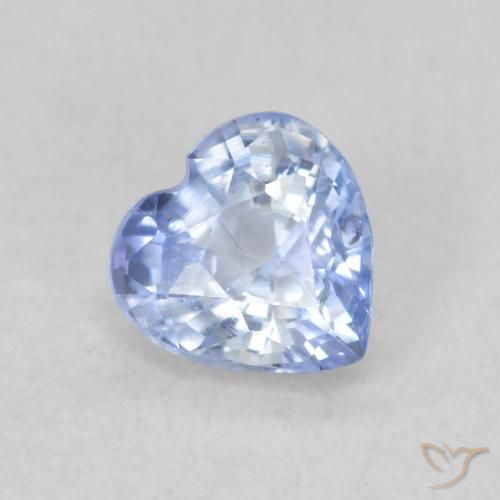 Zafiro Azul pastel natural de 0.43 ct, Corazón, VVS-VS