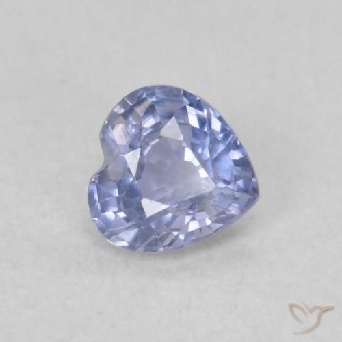 Zafiro Azul pastel natural de 0.33 ct, Corazón, VVS-VS