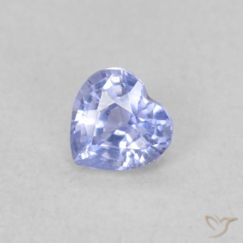 Zafiro Azul pastel natural de 0.25 ct, Corazón, VVS-VS