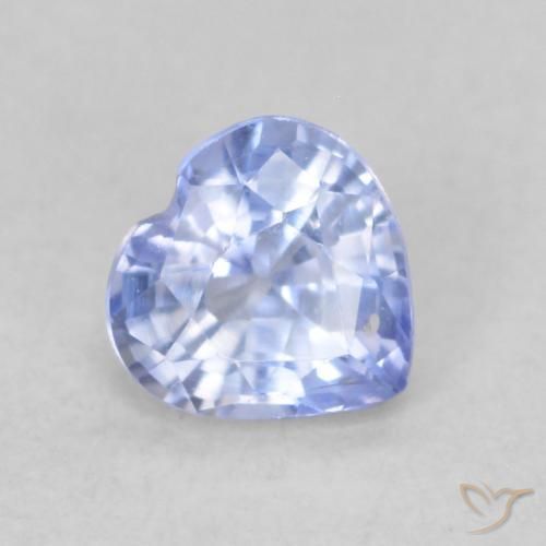 Zafiro Azul pastel natural de 0.49 ct, Corazón, VVS-VS