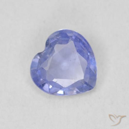 Zafiro Azul violeta natural de 0.41 ct, Corazón, VS