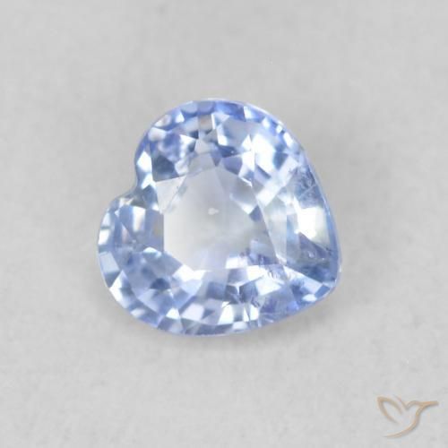 Zafiro Azul pastel natural de 0.41 ct, Corazón, VS
