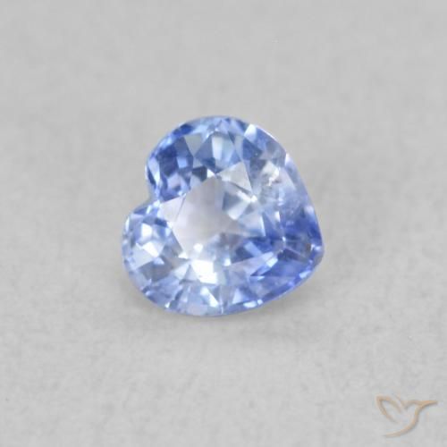 Zafiro Azul pastel natural de 0.30 ct, Corazón, VS