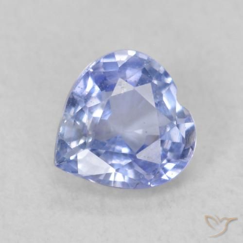 Zafiro Azul pastel natural de 0.46 ct, Corazón, VS