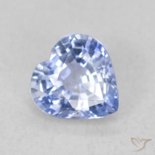 Zafiro Azul pastel natural de 0.48 ct, Corazón, VS
